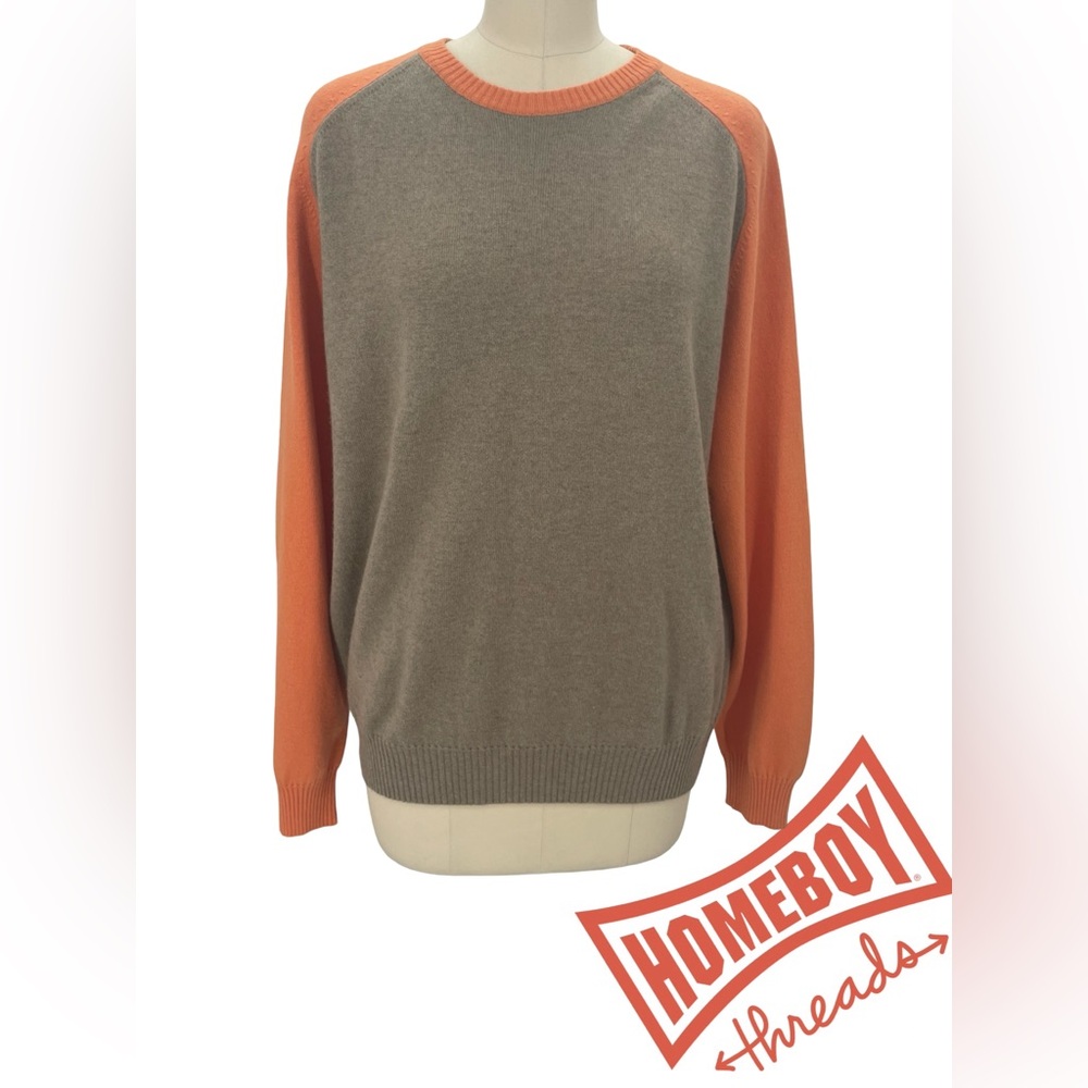 ANDREA FENZI Men's Orange & Beige Thermal Sweater Size Unknown